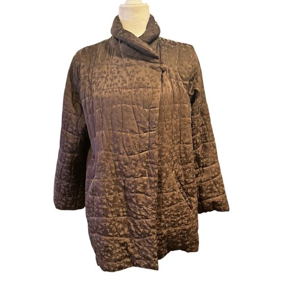 Eileen Fisher Quilted Silk Jacket Coat Size Small - Picture 1 of 7